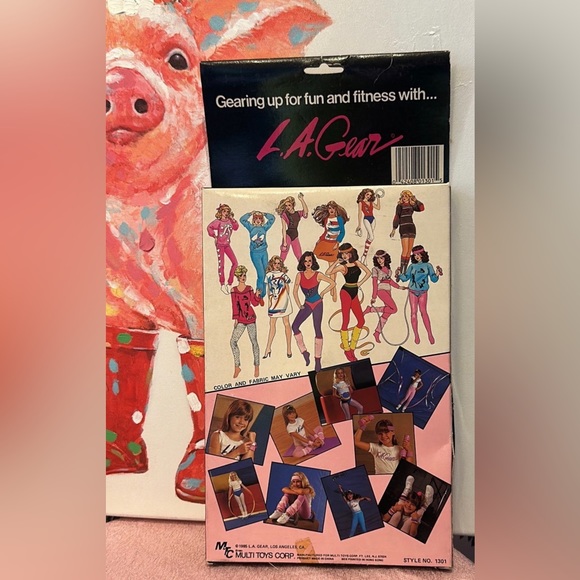 1985 NIB 11 1/2 inch LA Gear Shape Up Fashions Style No 1301 Red leotard - Picture 2 of 3